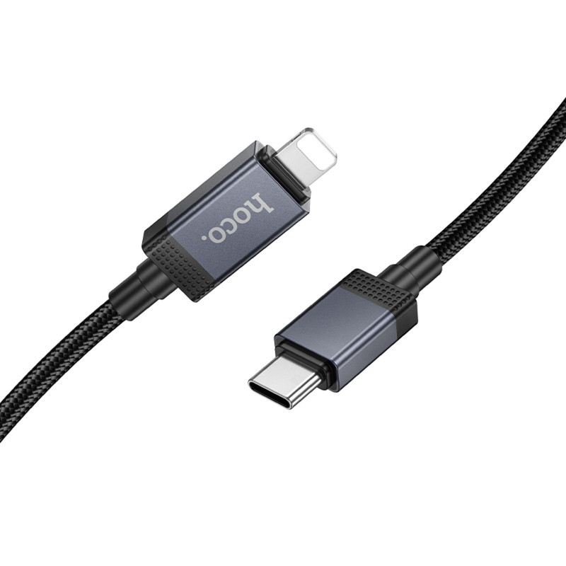 Фото Дата кабель Hoco X118 Generic with display Type-C to Lightning 27W (1m) (Black) в маназині vchehle.ua
