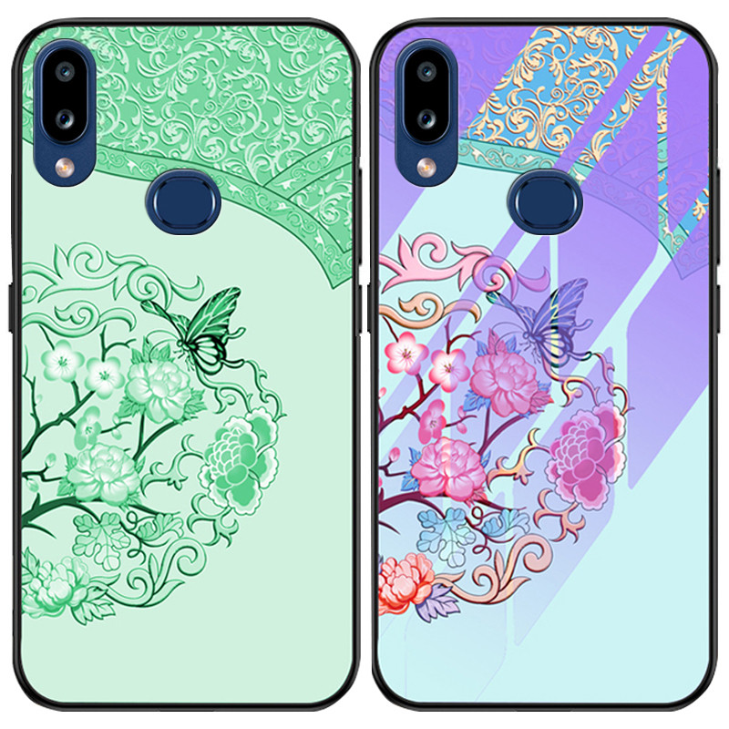 

TPU+Glass чохол світиться в темряві на Samsung Galaxy A10s (Метелик з квітами) 786479