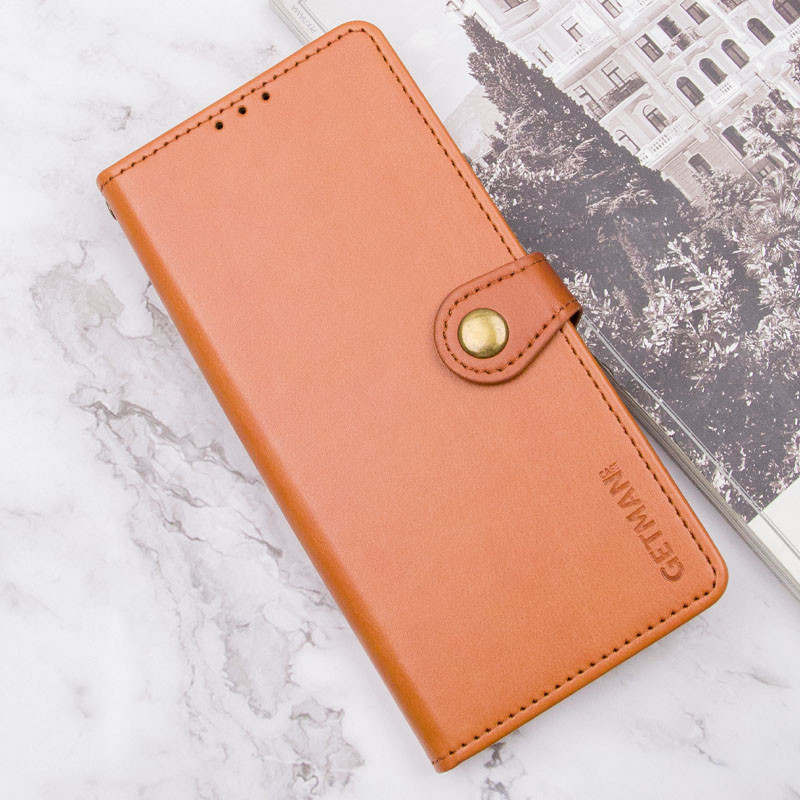 Шкіряний чохол-книжка GETMAN Gallant (PU) для Xiaomi Redmi Note 14 Pro 4G (Коричневий) в магазині vchehle.ua
