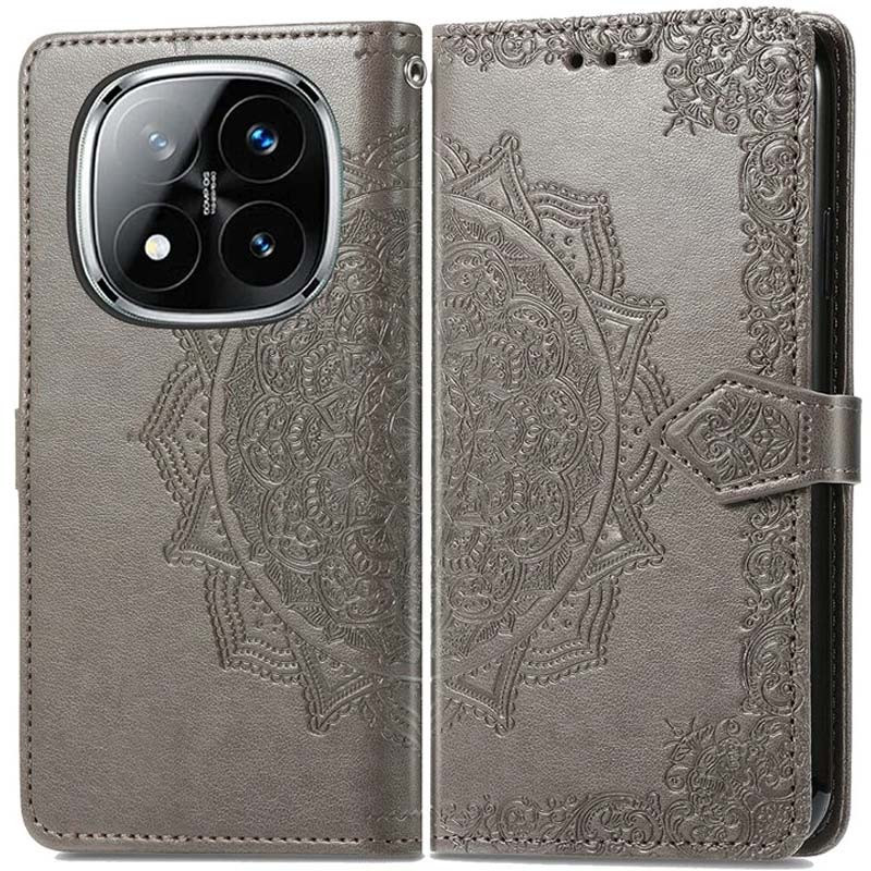 Фото Шкіряний чохол-книжка Art Case з візитницею на Xiaomi Redmi Note 14 Pro 4G (Сірий) на vchehle.ua