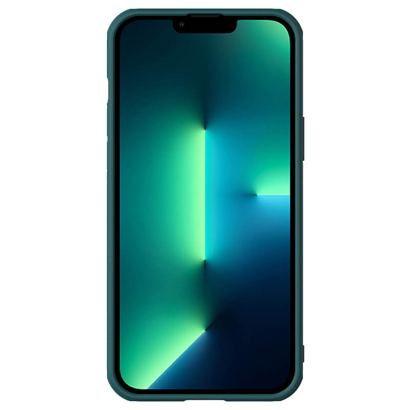 Фото Кожаная накладка Nillkin Camshield Leather (шторка на камеру) для Apple iPhone 13 Pro Max (6.7") (Зеленый / Green) на vchehle.ua