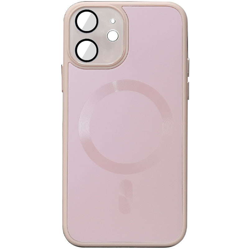 Чехол TPU+Glass Sapphire Midnight with Magnetic Safe для Apple iPhone 12 (6.1") (Розовый / Pink Sand)