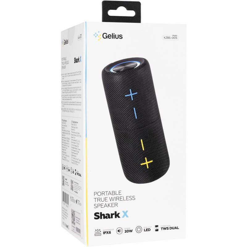 Заказать Уценка Bluetooth колонка Gelius Shark X KZBS-003i (Вскрытая упаковка / Black) на vchehle.ua