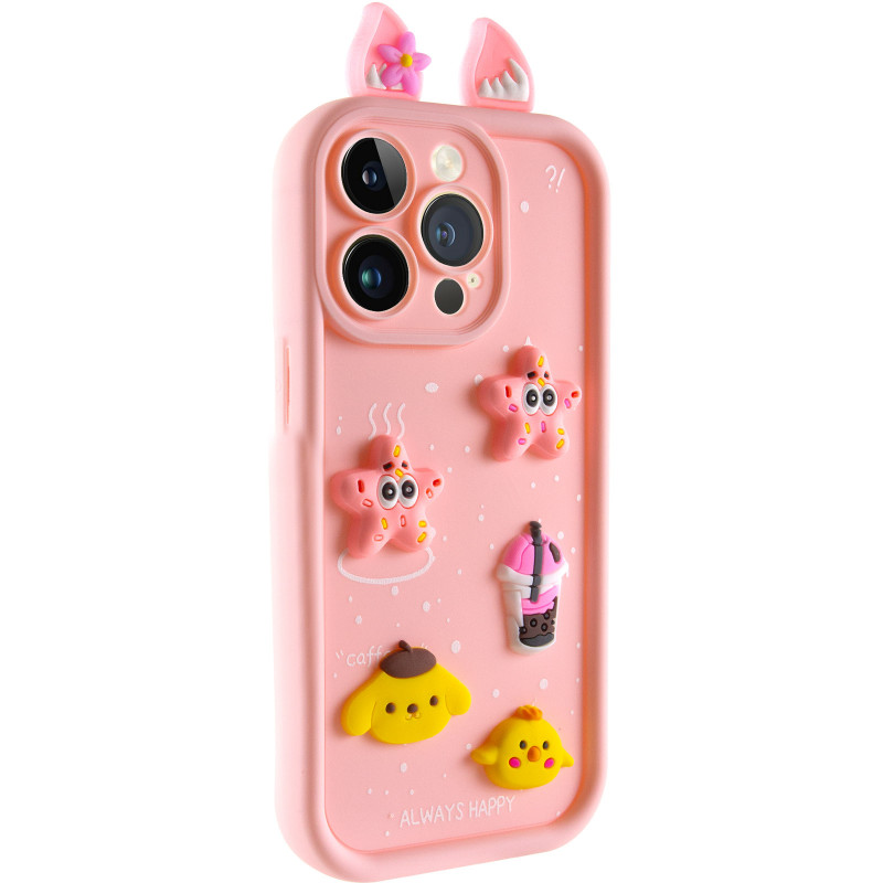 Чехол TPU Toys Case with Ears для Apple iPhone 15 Pro Max (6.7") (Light Pink)