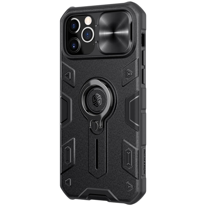 TPU+PC чохол Nillkin CamShield Armor no logo (шторка на камеру) на Apple iPhone 12 Pro / 12 (Чорний) в магазині vchehle.ua