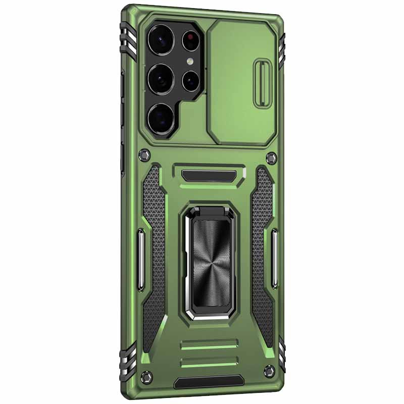 Фото Удароміцний чохол Camshield Army Ring на Samsung Galaxy S25 Ultra (Оливковий / Army Green) на vchehle.ua