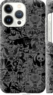 Чохол Чорно-сірий стікер бомбинг на iPhone 13 Pro