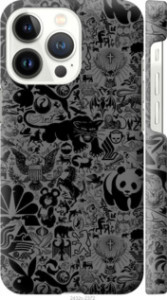 Чохол Чорно-сірий стікер бомбинг на iPhone 13 Pro