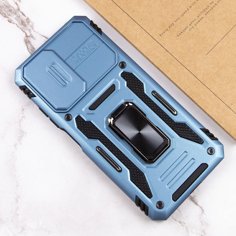 Замовити Удароміцний чохол Camshield Army Ring на Xiaomi Redmi Note 11 (Global) / Note 11S / Note 12S (Блакитний / Light Blue) на vchehle.ua