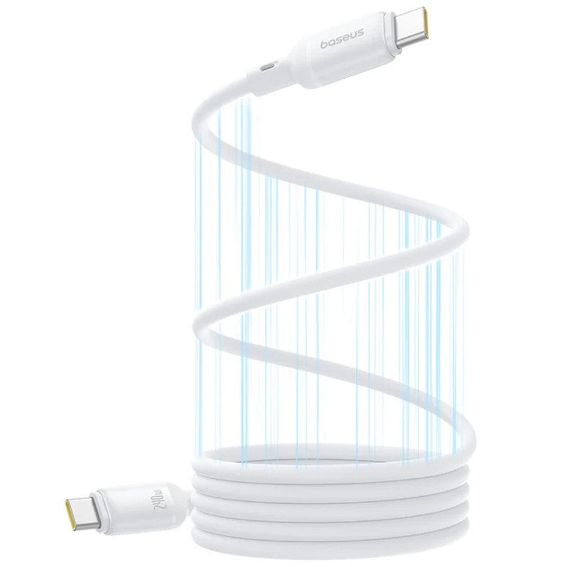 Дата кабель Baseus PicoGo Magnetic Liquid Silicone Type-C to Type-C 240W (1m) (P10376800) (Moon White)