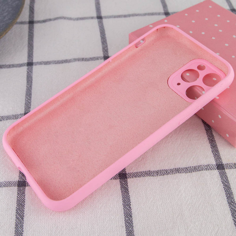 Фото Чохол Silicone Case Full Camera Protective (AA) NO LOGO на Apple iPhone 12 Pro (6.1") (Рожевий / Light pink) на vchehle.ua