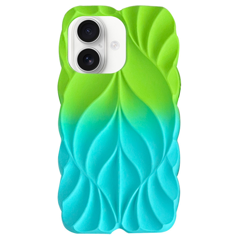 TPU чехол Leaf для Apple iPhone 16 (6.1") (Green / Aqua)