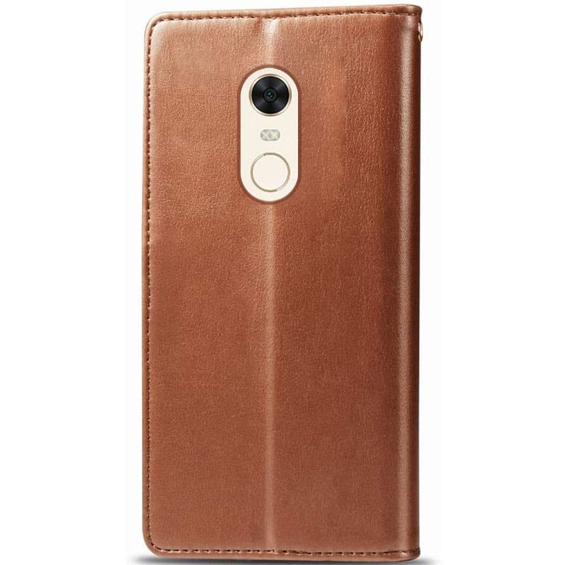 Шкіряний чохол-книжка GETMAN Gallant (PU) для Xiaomi Redmi 5 Plus / Redmi Note 5 (Single Camera) (Коричневий) в магазині vchehle.ua