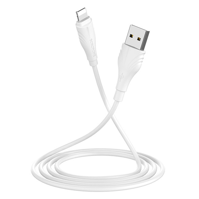 Купить Дата кабель Borofone BX18 Optimal USB to Lightning (2m) (Белый) на vchehle.ua