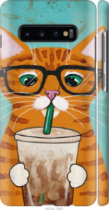 Чохол Зеленоокий кіт в окулярах на Samsung Galaxy S10 Plus
