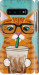 Чехол Зеленоглазый кот в очках для Samsung Galaxy S10 Plus