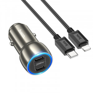 АЗУ Hoco Z48 Tough 40W (2USB-C) + кабель Type-C to Lightning