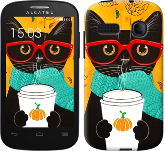 

Чехол Осенний кот для Alcatel One Touch Pop C3 4033D 658305