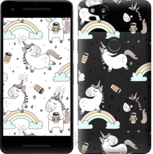 

Чехол Единорог и кофе для Google Pixel 2 841252