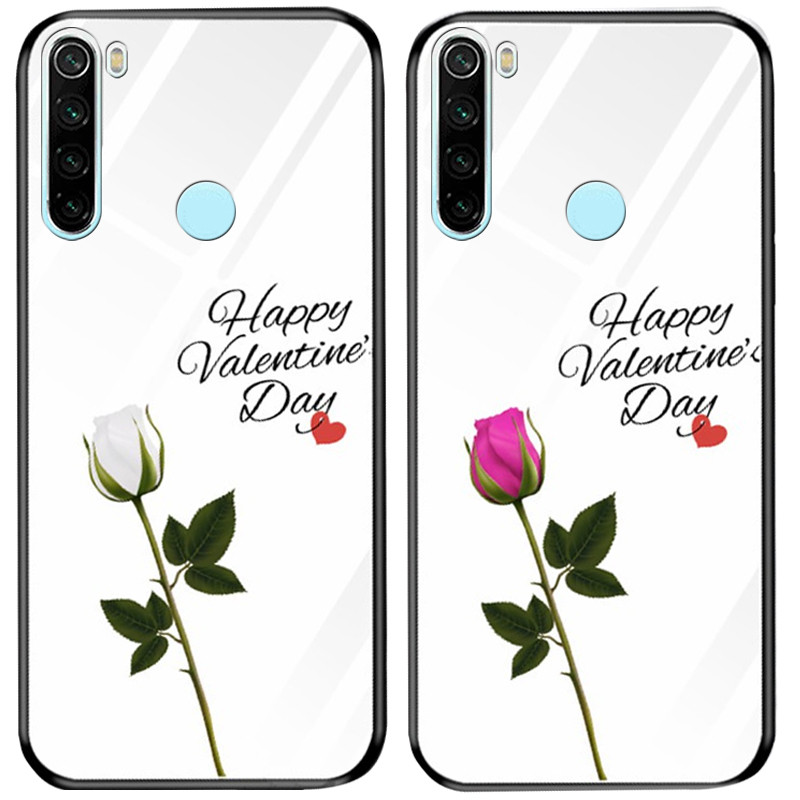 

TPU+Glass чехол светящийся в темноте для Xiaomi Redmi Note 8 (Happy Valentine`s Day / Белый) 873856