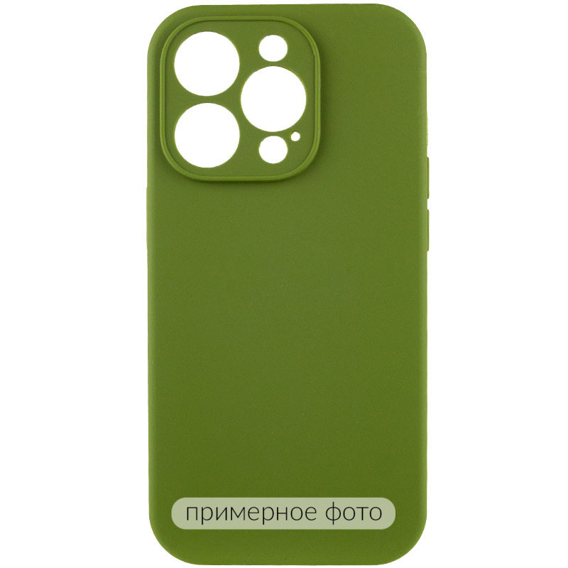 Чехол Silicone Case Full Camera Protective (AA) NO LOGO для Apple iPhone 16 (6.1") (Зеленый / Dark Olive)