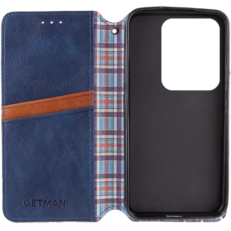 Фото Шкіряний чохол-книжка GETMAN Cubic (PU) на Xiaomi Redmi Note 13 Pro 4G / Poco M6 Pro 4G (Синій) в маназині vchehle.ua