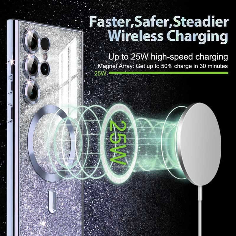 Фото TPU чохол Delight case with Magnetic Safe з захисними лінзами на камеру на Samsung Galaxy S25 Ultra (Сірий / Lavender Gray) в маназині vchehle.ua