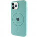 Чехол Silicone Case Full Protective (AA) with Magnetic Safe для Apple iPhone 11 Pro Max (6.5") (Бирюзовый / Marine Green)