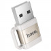 Переходник Hoco UA31D OTG USB male to Type-C female USB2.0 (Gray)