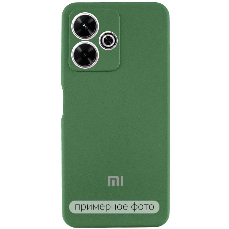 Чехол Silicone Cover Lakshmi Full Camera (AA) with logo для Xiaomi Redmi Note 14S (Зеленый / Dark green)