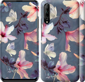 Чехол Нарисованные цветы для Huawei Honor 9X (China)