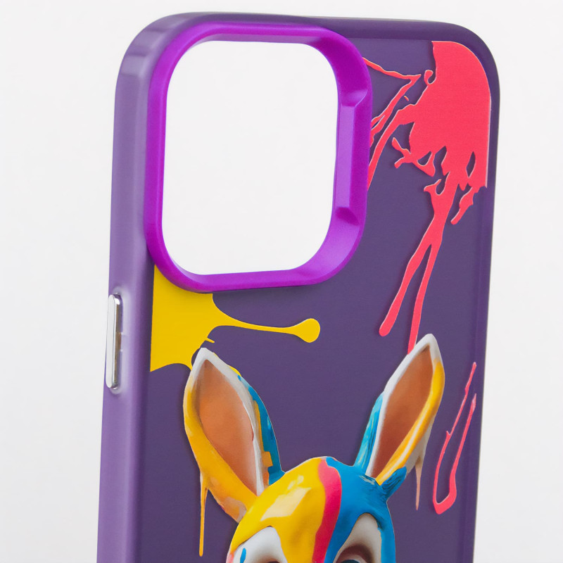 TPU+PC чехол TakiTaki Graffiti magic glow для Apple iPhone 12 Pro / 12 (6.1") (Funny bunny / Purple) в магазине vchehle.ua