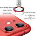 Фото Захисне скло Metal Classic на камеру (в упак.) на Apple iPhone 12 / 12 mini / 11 (Червоний / Red) в маназині vchehle.ua