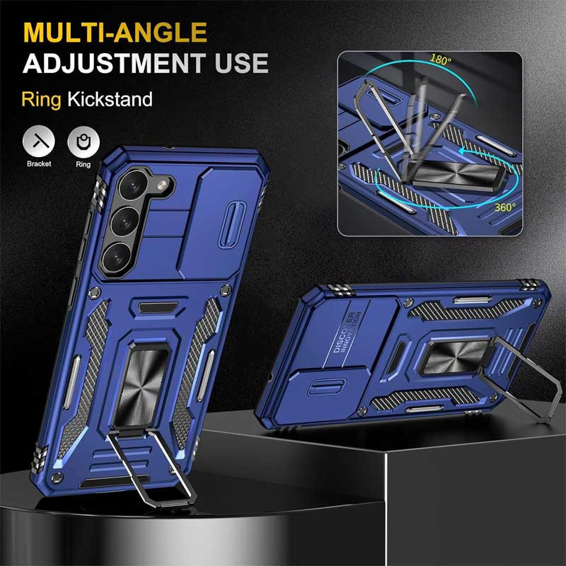 Купить Ударопрочный чехол Camshield Army Ring для Samsung Galaxy S21 FE (Синий / Navy) на vchehle.ua