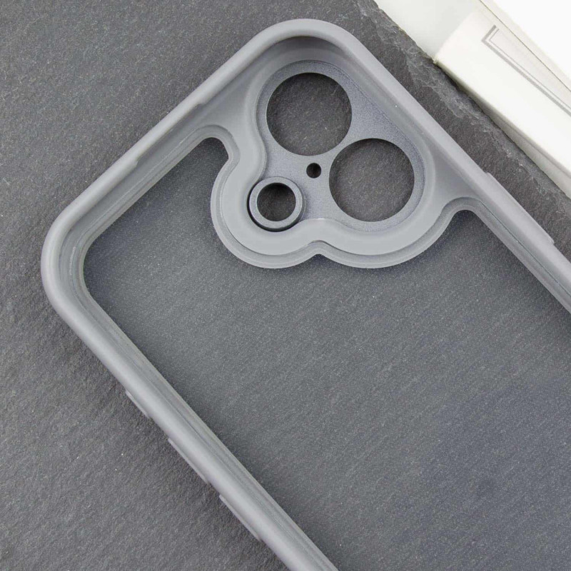 Фото TPU чехол Transparent + Colour 1,5mm для Apple iPhone 16 (6.1") (Grey) в магазине vchehle.ua