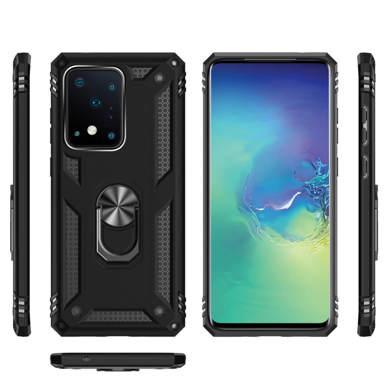 Фото Ударостійкий чохол Serge Ring for Magnet на Samsung Galaxy S20 Ultra (Чорний) на vchehle.ua