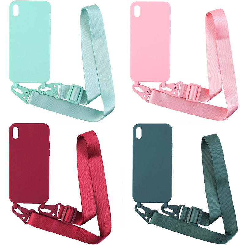 Чехол Crossbody с длинным цветным ремешком для Apple iPhone XR (6.1")