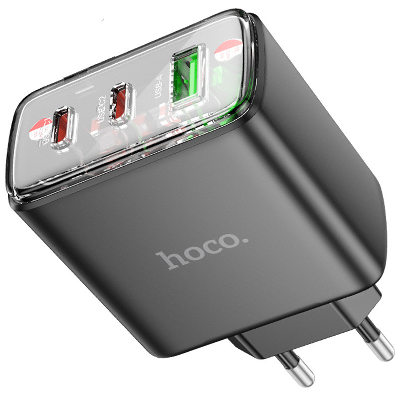 Купить СЗУ Hoco CS44A Smart PD65W (1USB-A/2С) (Black) на vchehle.ua