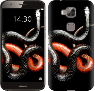

Чохол Червоно-чорна змія на чорному тлі на Huawei G7 Plus 482260