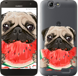 

Чехол Мопс и арбуз для Huawei Ascend G7 843866