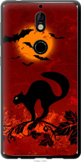 

Чехол Чёрная кошка под луной для Nokia 7 1422604