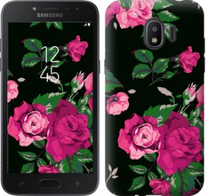Чохол Троянди на чорному тлі на Samsung Galaxy J2 2018
