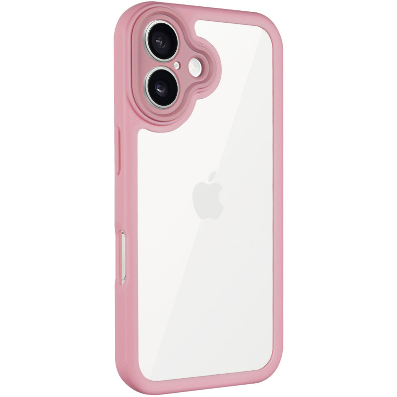 TPU чехол Transparent + Colour 1,5mm для Apple iPhone 16 (6.1") (Pink)