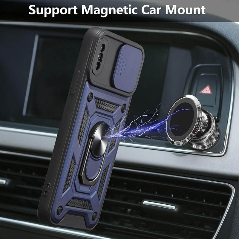 Фото Ударопрочный чехол Camshield Serge Ring для Apple iPhone X / XS (5.8") (Синий) на vchehle.ua