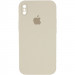 Чохол Silicone Case Square Full Camera Protective (AA) для Apple iPhone X / XS (5.8") (Бежевий / Antigue White)