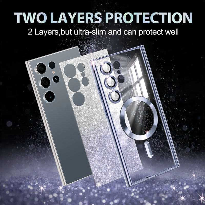 Фото TPU чохол Delight case with Magnetic Safe з захисними лінзами на камеру на Samsung Galaxy S25 Ultra (Сірий / Lavender Gray) на vchehle.ua