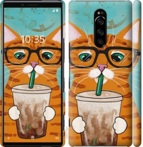 Чехол Зеленоглазый кот в очках для Sony Xperia 1 J9110