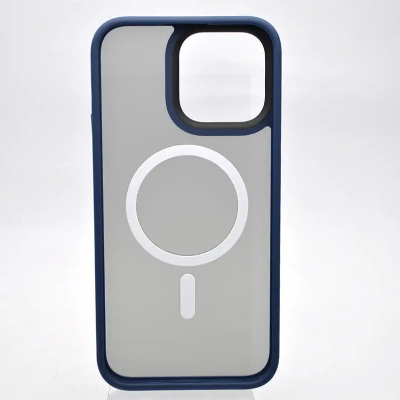 Фото TPU+PC чохол Metal Buttons with Magnetic Safe на Apple iPhone 14 Pro Max (6.7") (Синій) в маназині vchehle.ua