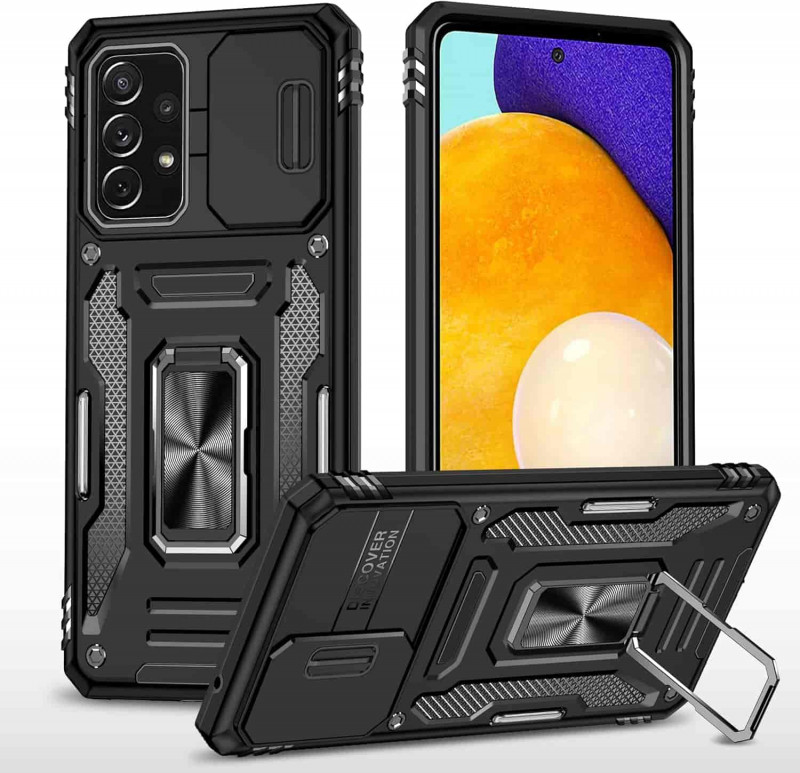 Ударопрочный чехол Camshield Army Ring для Samsung Galaxy A73 5G (Черный / Black)