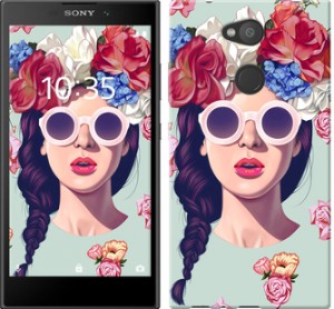 Чехол Девушка с цветами для Sony Xperia L2 H4311